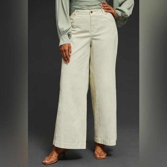 ✨ Anthropologie The Gwen Wide-Leg Corduroy Pants Sz 32